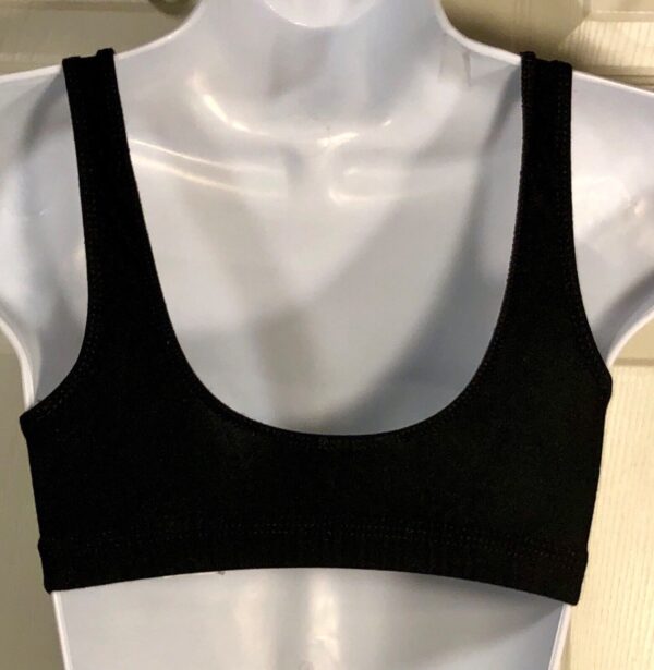 GK Elite BLACK SPORTS BRA ADULT LARGE Style #1466 Cotton/Spandex Scoop Back AL - Image 2