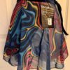 GK DANCE WRAP SKIRT ADULT LARGE ABSTRACT WAVE PATTERN BLACK VELVET TIE AL NWT!