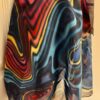GK DANCE WRAP SKIRT ADULT LARGE ABSTRACT WAVE PATTERN BLACK VELVET TIE AL NWT! - Image 3