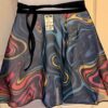 GK DANCE WRAP SKIRT ADULT LARGE ABSTRACT WAVE PATTERN BLACK VELVET TIE AL NWT! - Image 4