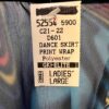 GK DANCE WRAP SKIRT ADULT LARGE ABSTRACT WAVE PATTERN BLACK VELVET TIE AL NWT! - Image 5