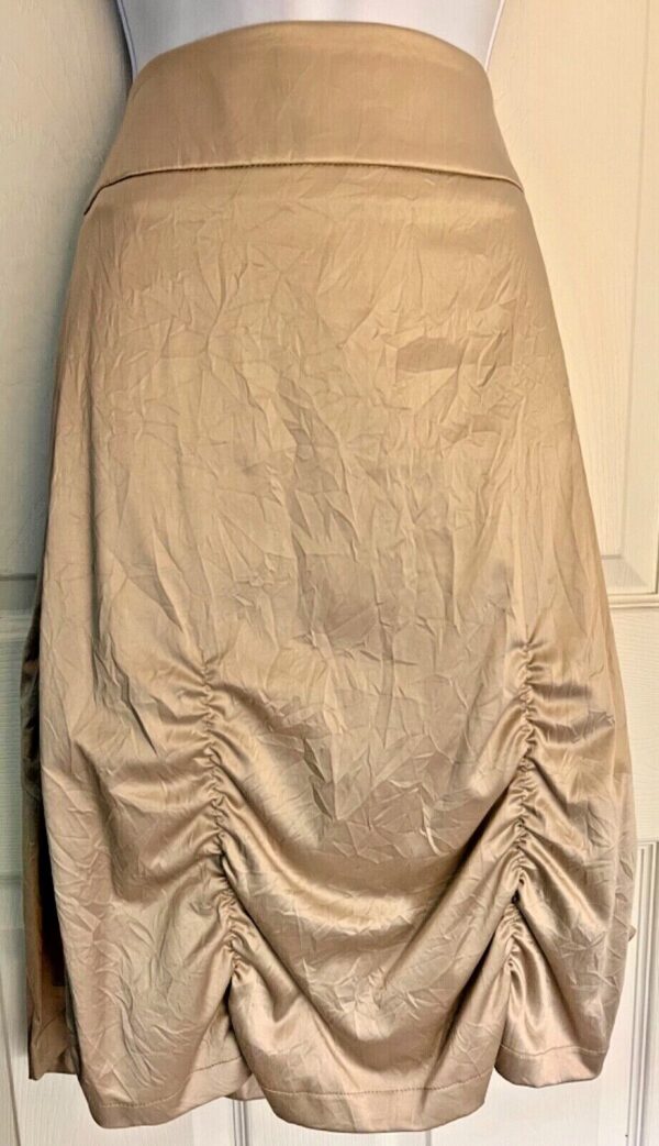 CANVASBACK LADIES SMALL Sz 6 GOLD SATIN RUCHED ZIP DRESS SKIRT Sz 6 EUC!