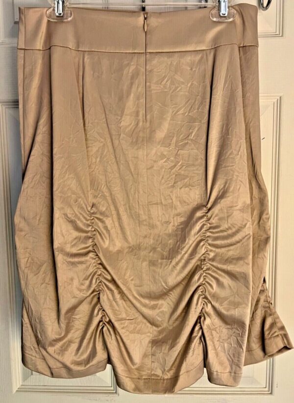 CANVASBACK LADIES SMALL Sz 6 GOLD SATIN RUCHED ZIP DRESS SKIRT Sz 6 EUC! - Image 5