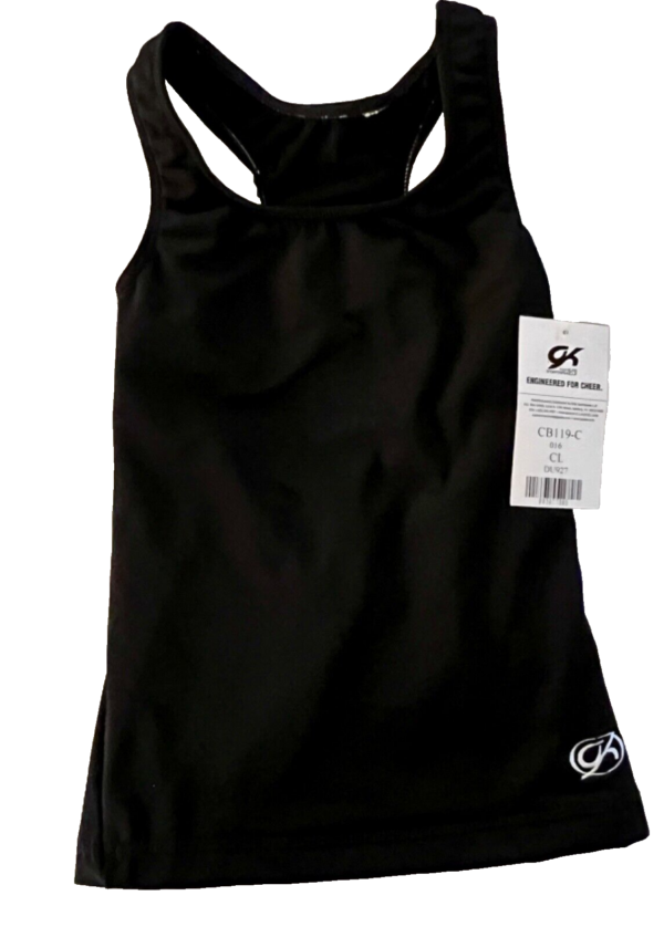 GK CHEER TOP CHILD LARGE BLACK OPEN RACERBACK DRYTECH TECHMESH ATHLETICS SZ L - Image 11