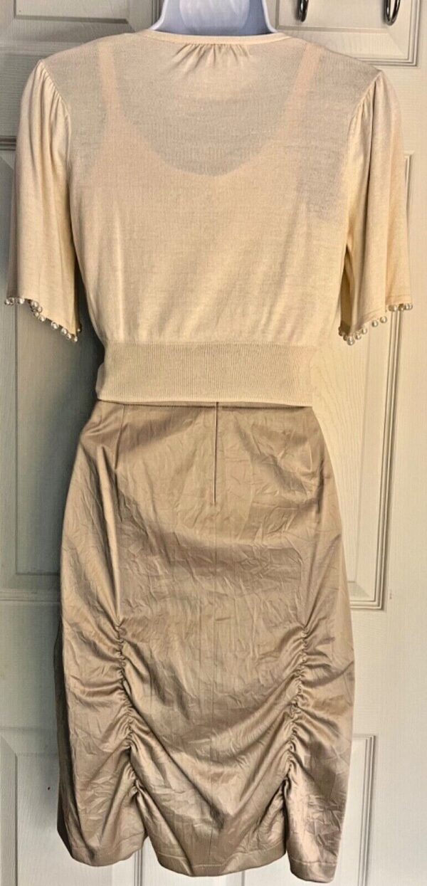 CANVASBACK LADIES SMALL Sz 6 GOLD SATIN RUCHED ZIP DRESS SKIRT Sz 6 EUC! - Image 11