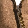 GK ICE SKATE JACKET ADULT SMALL FITTED BROWN FLEECE VELVET TRIM WARM UP ZIP SZ S - Image 2