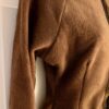 GK ICE SKATE JACKET ADULT SMALL FITTED BROWN FLEECE VELVET TRIM WARM UP ZIP SZ S - Image 3