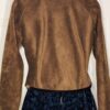 GK ICE SKATE JACKET ADULT SMALL FITTED BROWN FLEECE VELVET TRIM WARM UP ZIP SZ S - Image 6