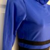 GK ICE SKATE LADIES MEDIUM 3/4 SLV NYLON/SPANDEX BLUE/BLACK CROP DANCE TOP  SZ M - Image 2