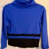 GK ICE SKATE LADIES MEDIUM 3/4 SLV NYLON/SPANDEX BLUE/BLACK CROP DANCE TOP  SZ M - Image 6