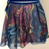 GK DANCE BALLET WRAP SKIRT CHILD MEDIUM ABSTRACT WAVE PATTERN BLUE VELVET TIE CM - Image 2