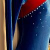 GK LgSLV ADULT SMALL ROYAL RED VELVET CRYSTALS GYMNASTICS DANCE LEOTARD SZ S - Image 3