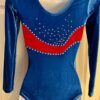 GK LgSLV ADULT SMALL ROYAL RED VELVET CRYSTALS GYMNASTICS DANCE LEOTARD SZ S - Image 5