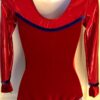 GK LgSLV ADULT SMALL RED VELVET FOIL ROYAL TRIM GYMNASTIC DANCE LEOTARD AS NWT! - Image 6