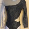 GK LgSLV LADIES SMALL SILVER METALLIC BLUE SPOTLIGHT GYMNAST DANCE LEOTARD Sz AS