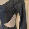 GK LgSLV LADIES SMALL SILVER METALLIC BLUE SPOTLIGHT GYMNAST DANCE LEOTARD Sz AS - Image 4