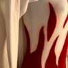 GK LADIES SMALL LgSLV RED VELVET WHITE NYLON/SPANDEX GYMNASTS DANCE LEOTARD SZ S - Image 3