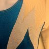 GK ADULT SMALL LgSLV ELECTRIC BLUE FOIL NUDE MESH SILVER GYMNASTIC LEOTARD Sz AS - Image 2