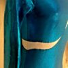GK ADULT SMALL LgSLV ELECTRIC BLUE FOIL NUDE MESH SILVER GYMNASTIC LEOTARD Sz AS - Image 3