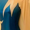 GK ADULT SMALL LgSLV ELECTRIC BLUE FOIL NUDE MESH SILVER GYMNASTIC LEOTARD Sz AS - Image 4
