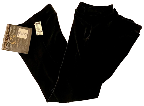 GK DANCE CHILD SMALL BLACK SMOOTH VELVET CUFFED JAZZ DRESS PANTS  SZ S NWT!