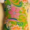 GK TANK GIRLS X-SMALL FLOWER PRINT NYLON/SPANDEX GYMNASTICS DANCE LEOTARD CXS