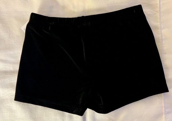 GK MICRO MINI WORKOUT SHORTS ADULT X-SMALL BLACK VELVET SWAR CRYSTALS DANCE XS - Image 4