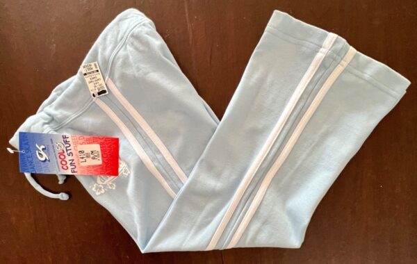 GK 'DANCE' GRAPHIC LADIES MEDIUM LIGHT BLUE COT/SPANDEX DANCE CAPRI PANTS Sz AM