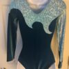 GK LgSLV LADIES SMALL GREEN VELVET AQUA FOIL GYMNASTIC DANCE LEOTARD Sz AS NWT! - Image 4