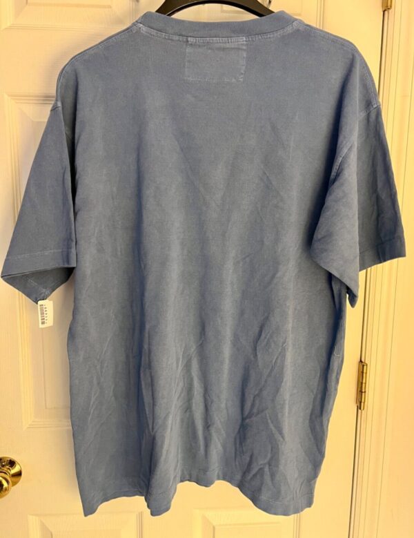 VTG UNIVERSITY WEAR MENS LARG FADED BLUE HVY WT COTTON POCKET TEE NO SHRINK Sz L - Image 2