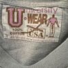 VTG UNIVERSITY WEAR MENS LARG FADED BLUE HVY WT COTTON POCKET TEE NO SHRINK Sz L - Image 4