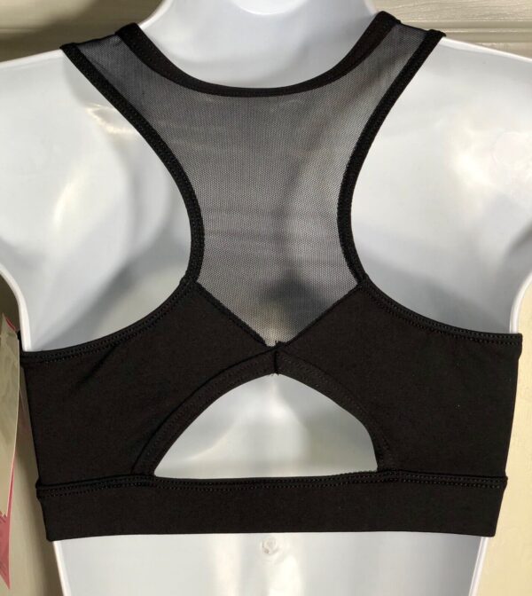 GK DANCE SPORTS TOP ADULT MEDIUM BLACK SYLKTECK TECHMESH  RACERBACK AM NWT! - Image 2