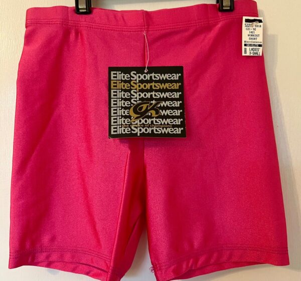 GK PINK ADULT X-SMALL MINI WORKOUT SHORTS NYLON/SPANDEX GYMNAST DANCE CHEER XS - Image 2