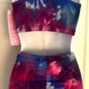 GK 2PC TIE DYE LADIES SMALL SPORTY CROP TOP & SHORTS SET DANCE CHEER GYMNASTIC S - Image 6