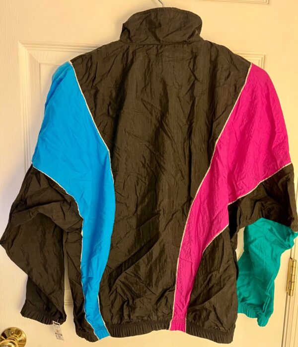 GK WARM UP JACKET ADULT SMALL BLACK BRIGHT PINK BLUE GREEN CRINKLE NYLON  SZ S - Image 4