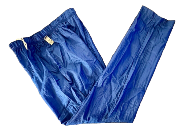 GK WARM UP ADULT XX-LARGE BLUE CRINKLE NYLON GYMNAST CHEER ATHLETIC PANTS SZ 2XL