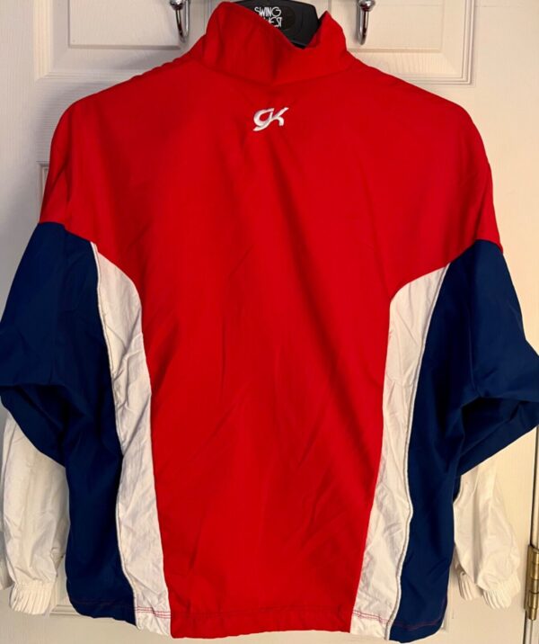 GK WARM UP JACKET ADULT SMALL NAVY RED WHITE MICROFIBER GYMNASTICS CHEER Sz S - Image 4