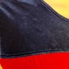 GK RED BLUE VELVET ADULT SMALL LgSLV SILVER METAL GYMNAST DANCE LEOTARD Sz AS - Image 2