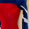 GK RED BLUE VELVET ADULT SMALL LgSLV SILVER METAL GYMNAST DANCE LEOTARD Sz AS - Image 5