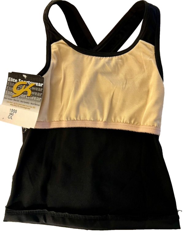 GK DANCE JAZZ CHEER GIRLS LARGE BLACK MICROFIBER  ATHLETIC CAMISOLE TOP SZ M NWT - Image 8