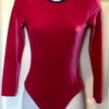 GK ELITE LgSlv LADIES SMALL BERRY VELVET GYMNASTICS DANCE CHEER LEOTARD AS NWT!