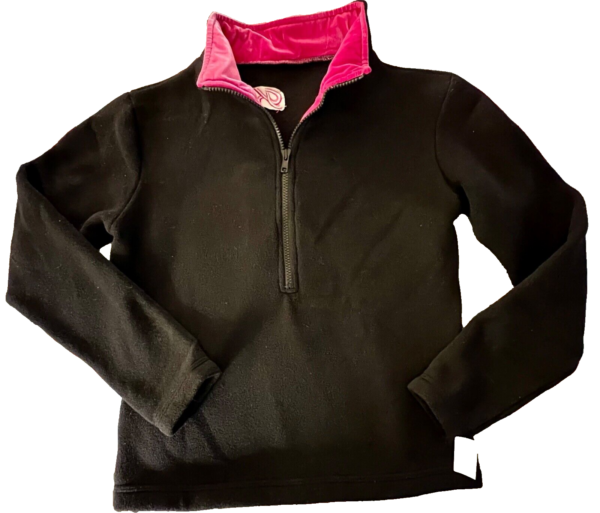 GK BLACK FLEECE ICE SKATE PULLOVER ADULT SMALL CONTRAST PINK VELVET COLLAR SZ S - Image 7