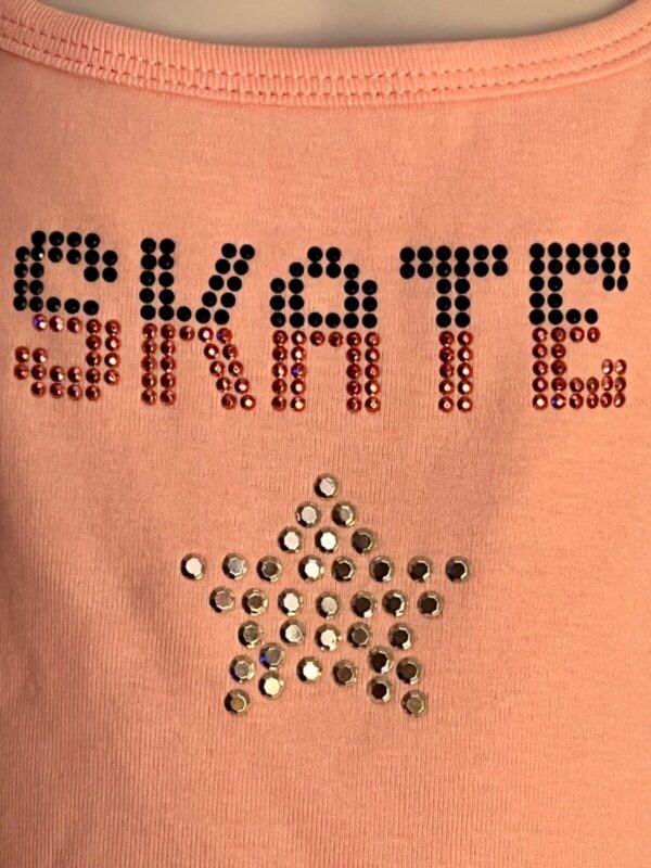 GK CAMISOLE TOP CHILD SMALL PINK COTTON METAL JA â€œSKATEâ€ GRAPHICS Sz CS NWT! - Image 2