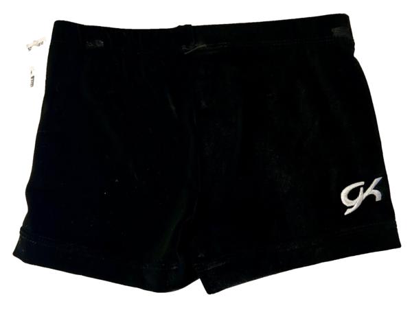 GK WORKOUT SHORTS ADULT X-SMALL MICRO MINI BLACK VELVET CHEER DANCE GYMNASTIC XS - Image 5