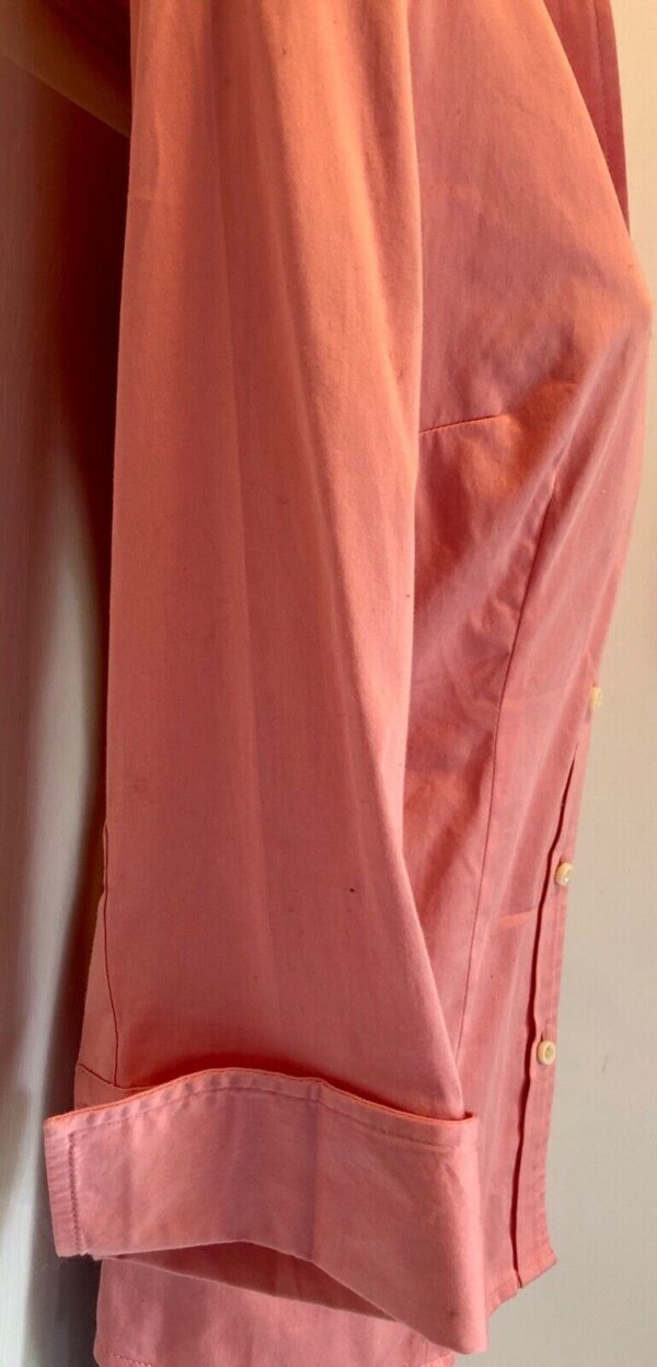 TALBOTS STRETCH CORAL LADIES SMALL BUTTON UP COLLAR 3/4 SLV BLOUSE Sz S EUC! - Image 3