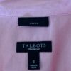 TALBOTS STRETCH CORAL LADIES SMALL BUTTON UP COLLAR 3/4 SLV BLOUSE Sz S EUC! - Image 5