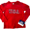 KAVIO! GK "USA" GYMNASTICS PRINT UNISEX CHILD X-SMALL LgS RED COTTON T-SHIRT XS
