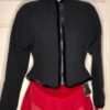 GK FITTED ICE SKATE JACKET ADULT X-SMALL BLACK FLEECE VELVET TRIM ZIP Sz AXS NWT