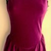 GK FIGURE SKATE GRAPE VELVET ADULT SMALL SLVLS BLACK FOIL RACERBACK DRESS AS