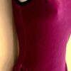 GK FIGURE SKATE GRAPE VELVET ADULT SMALL SLVLS BLACK FOIL RACERBACK DRESS AS - Image 3